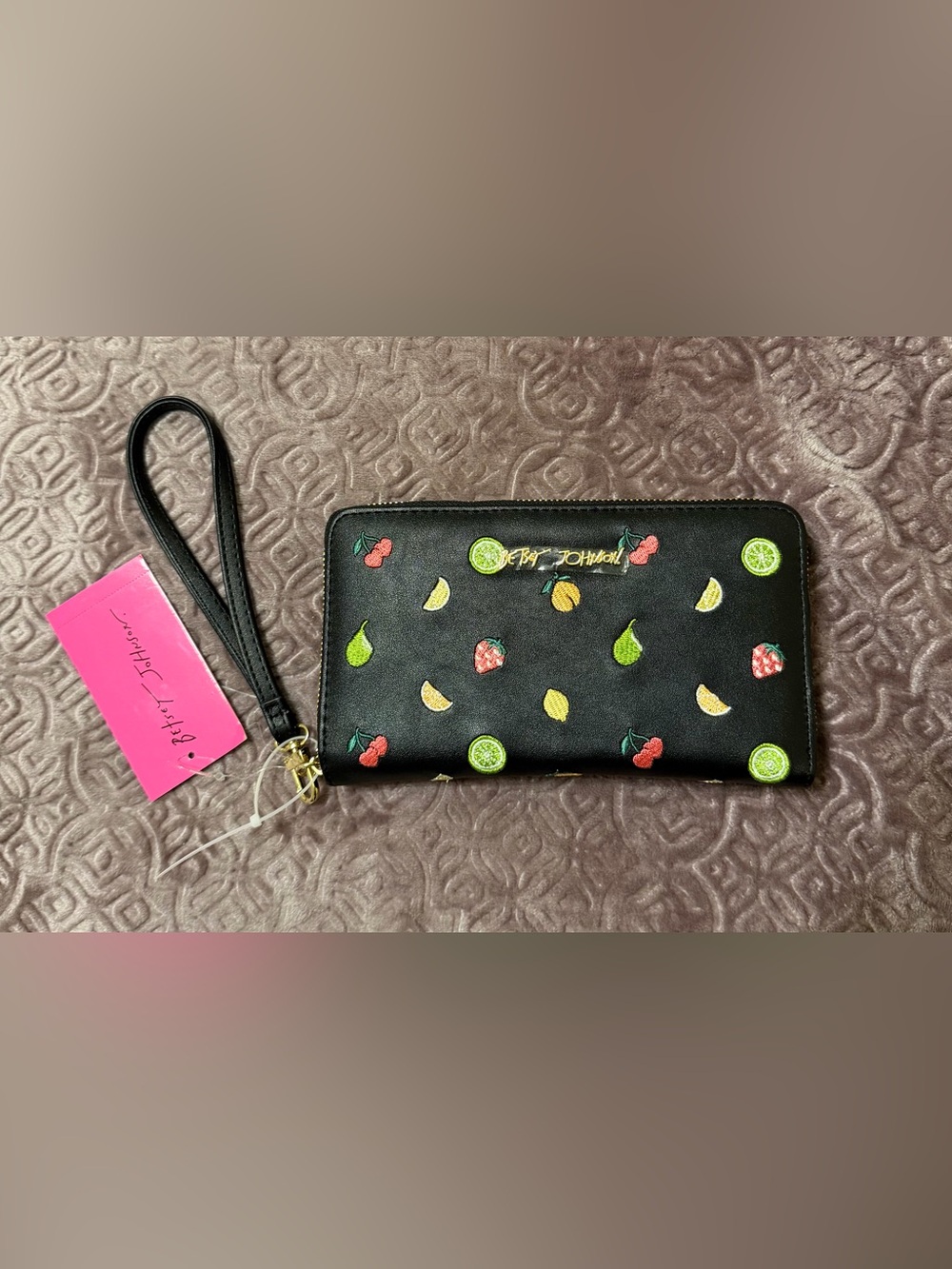 Betsey Johnson Fruit Zip Around Wallet NWT